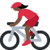 Woman biking (dark skin tone) 🚴🏿♀️